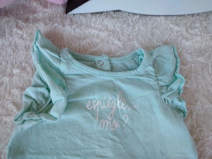Tee shirt chemise manches courtes Fille 12 mois Espiègle Tigre 100% coton - photo numéro 3