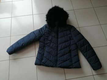 Doudoune à capuche bleu marine T42