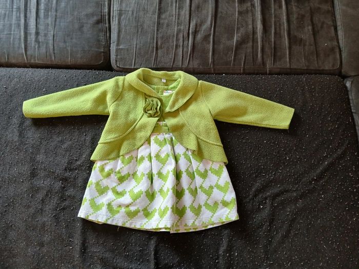 Ensemble robe/gilet 18 mois fille