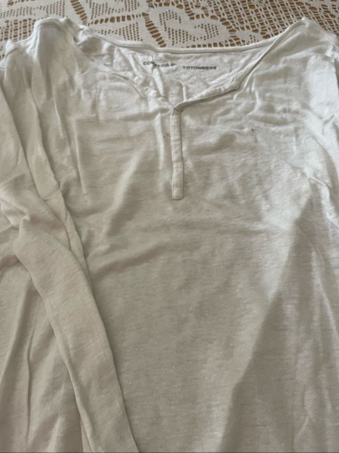 Tee shirt femme blanc comptoir des cotonniers - photo numéro 2