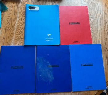 Lot 5 cahiers 24x32 divers