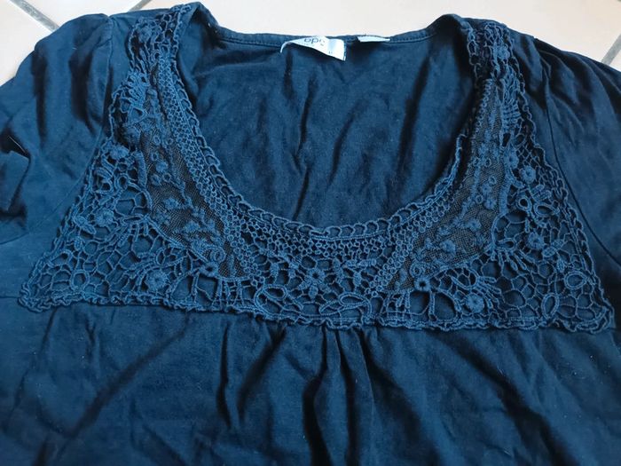 T.shirt manche courte empiècement crochet - photo numéro 2