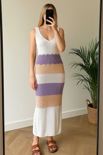 Robe longue maille multicolore Alchemia Tricot – Taille unique Neuve