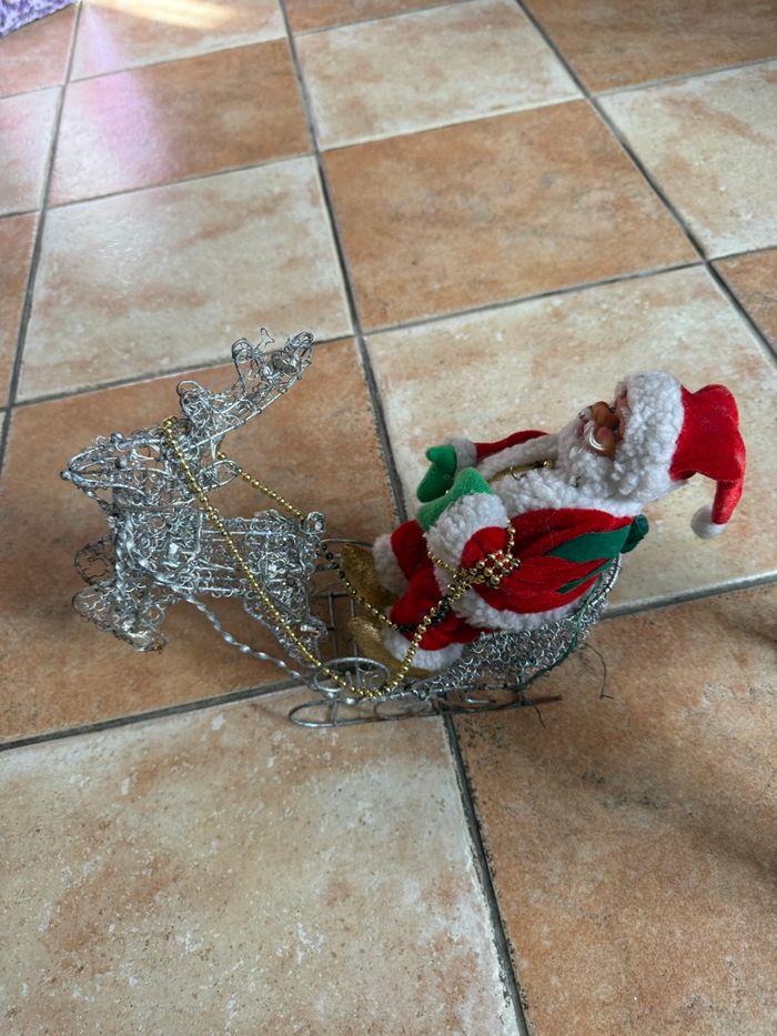 Lot décoration Noël  traîneau Père Noël et cerf - photo numéro 2
