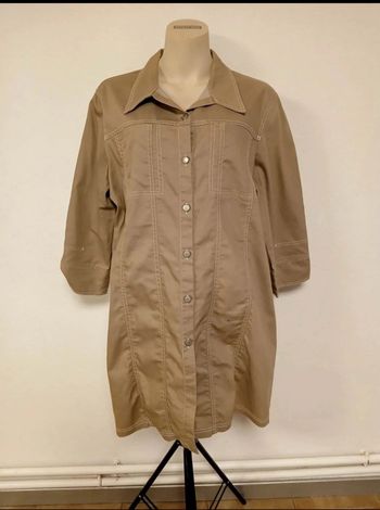 Veste chemise brune coton 