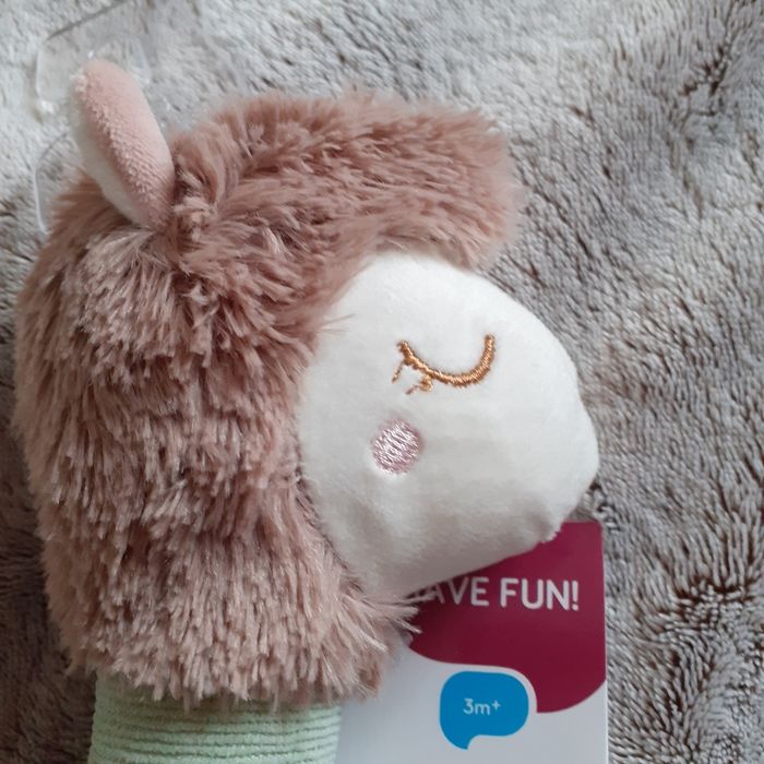 Neuf: Doudou Lama pouet-pouet +anneau dentition - photo numéro 2