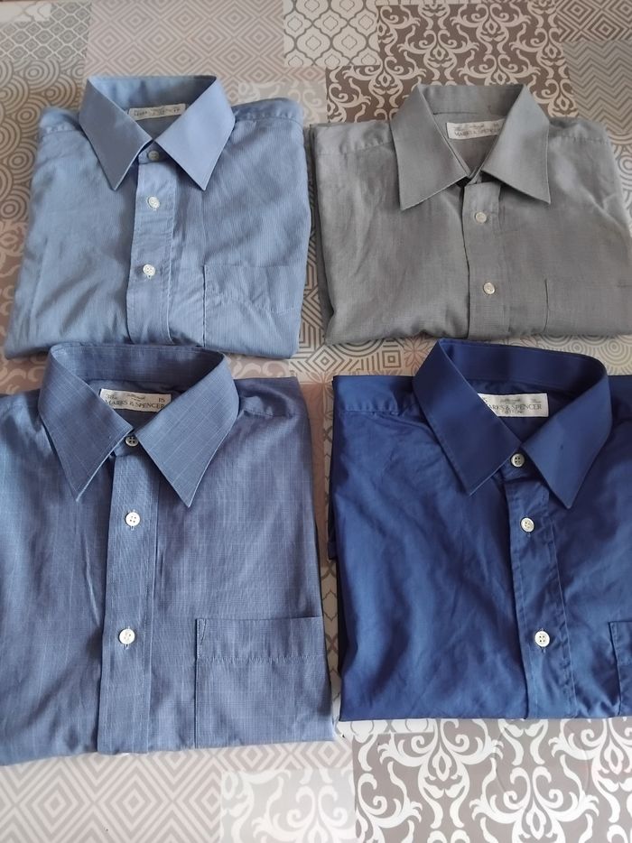 Chemises homme manches longues 38 cm