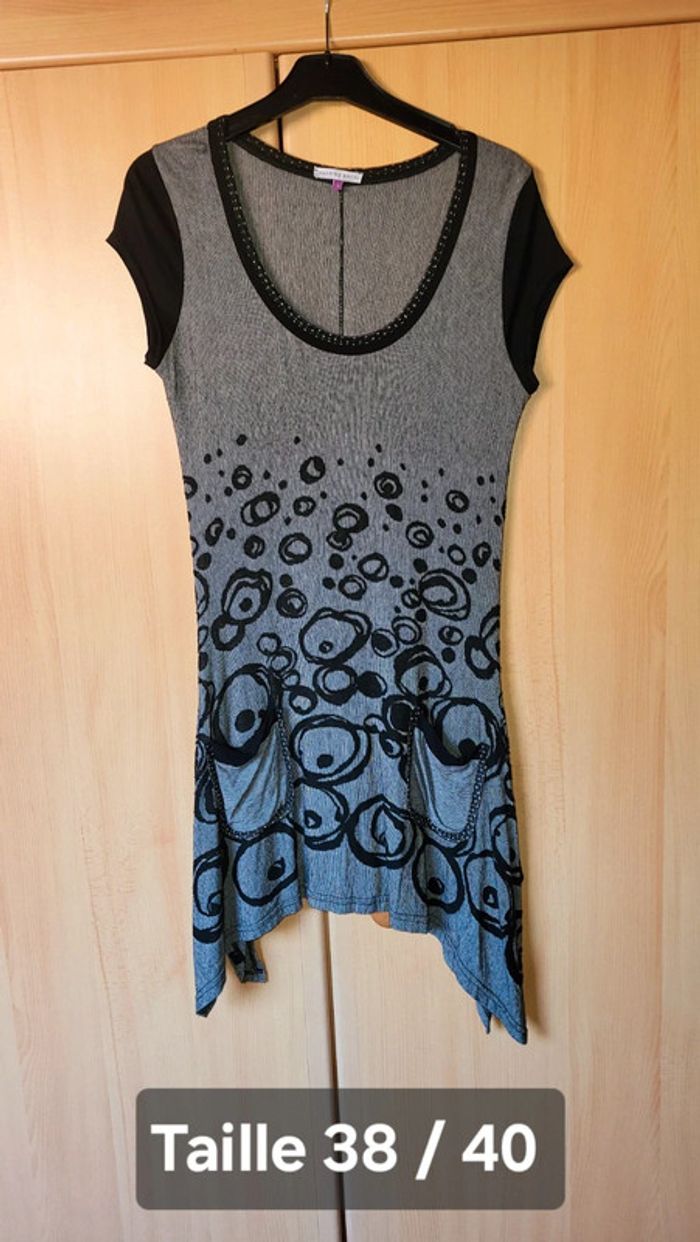 🟣 Taille 38 / 40 Robe Courte Asymetriqur Patrice BREAL 🟣 - photo numéro 7