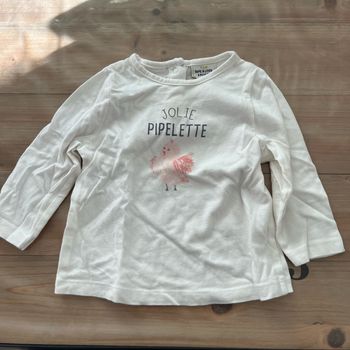 T-shirt tape à l’œil blanc 6 mois