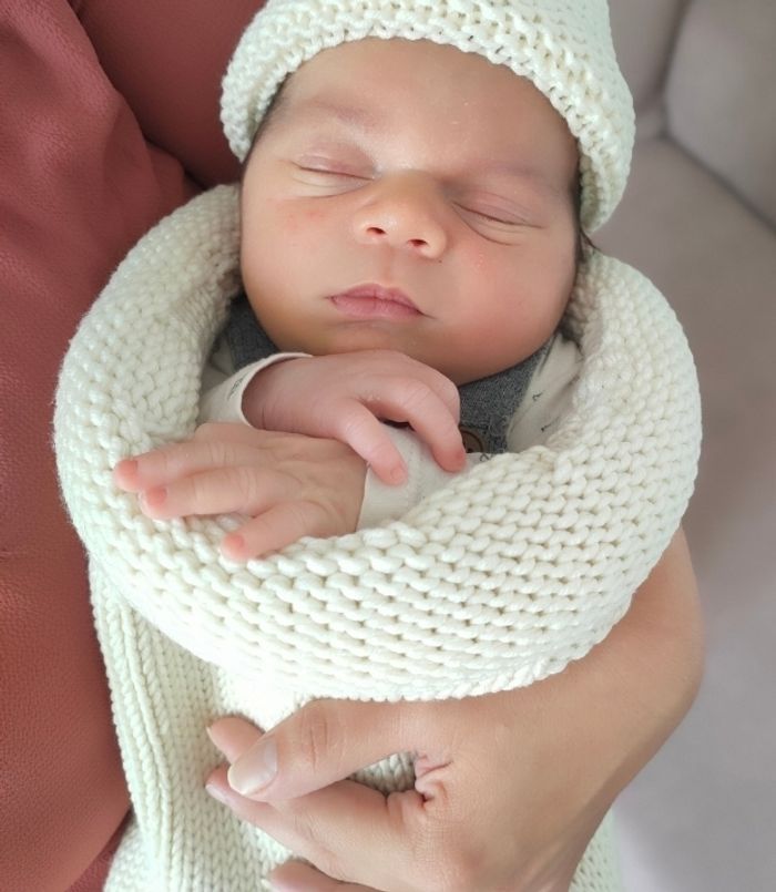 Cocon de naissance laine mérinos tricot bébé maternité - photo numéro 4