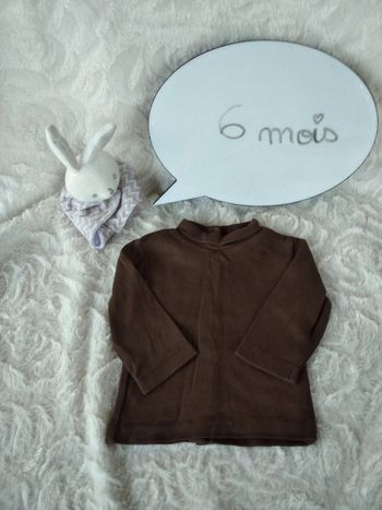 Sous pull col roulé Mixte 6 mois Kitchoun 100% coton