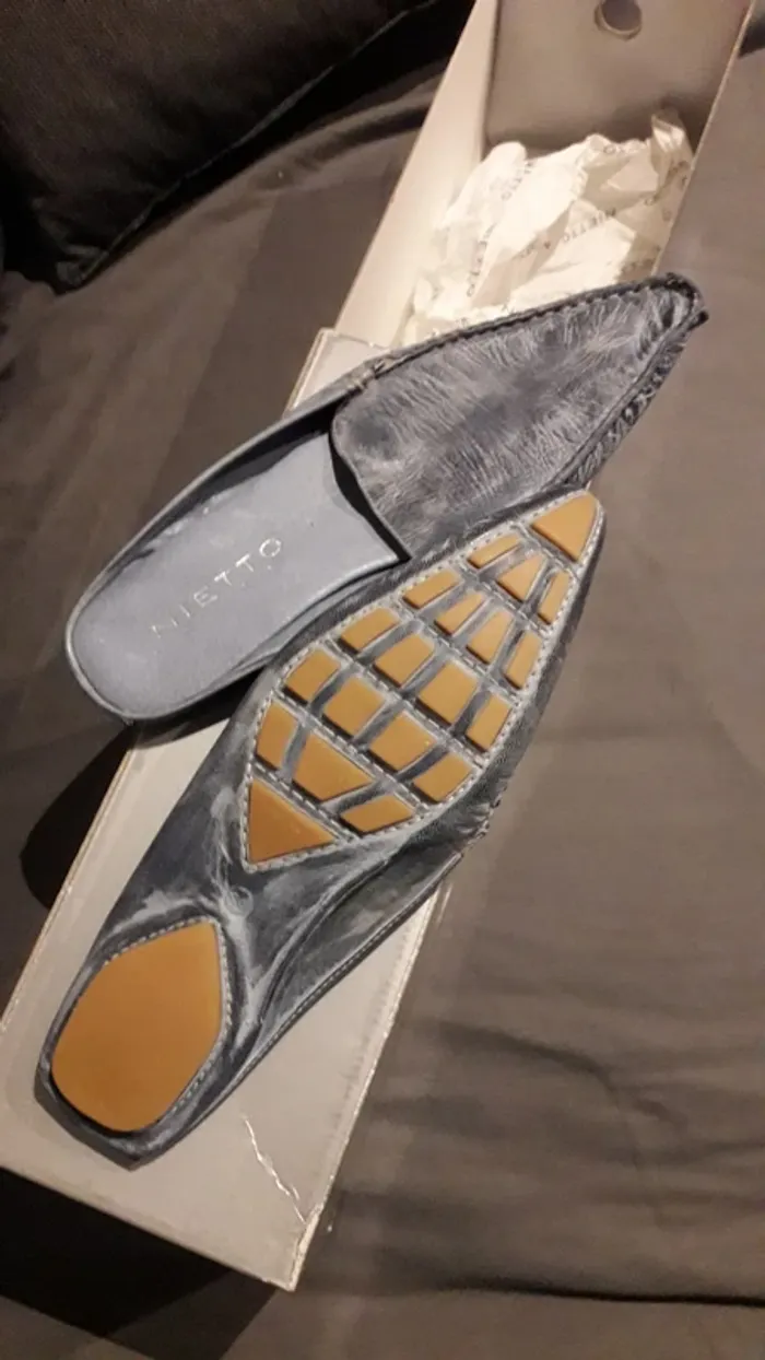 Chaussure style babouche chic couleur jeans - photo numéro 3