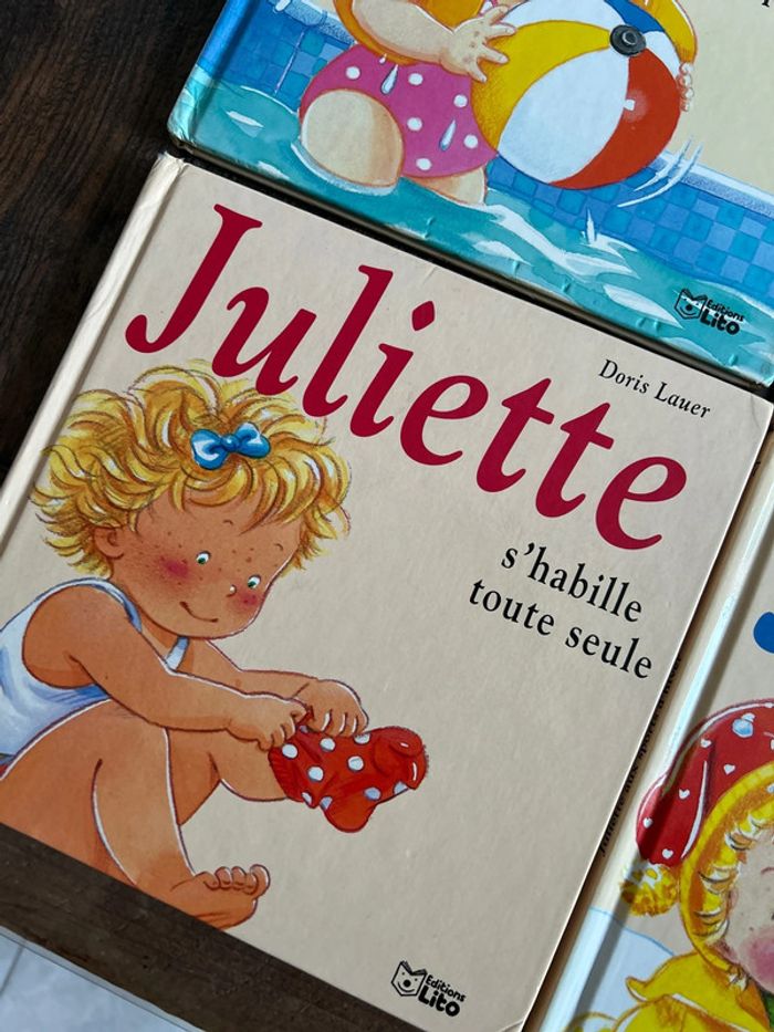 Lot de 4 livres juliette - s’habille toute seule - aux sports d’hiver - à la ferme -à la piscine - photo numéro 5