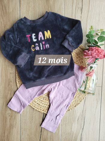🍒Ensemble Pull + legging bébé fille 12 mois de plusieurs marques