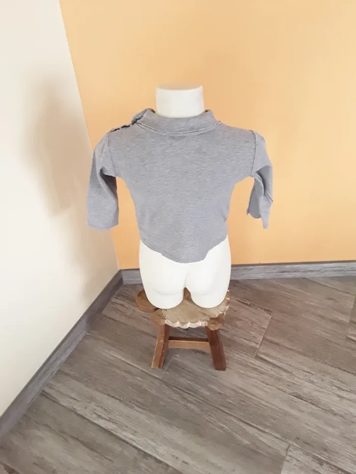 Tee shirt manches longues col roulé 3 ans (90/97 cm) - photo numéro 3