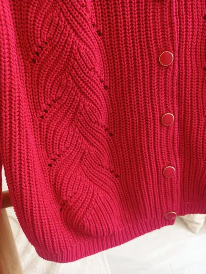 Gilet cardigan en maille rose fushia Tape à l'œil 12 ans - photo numéro 4