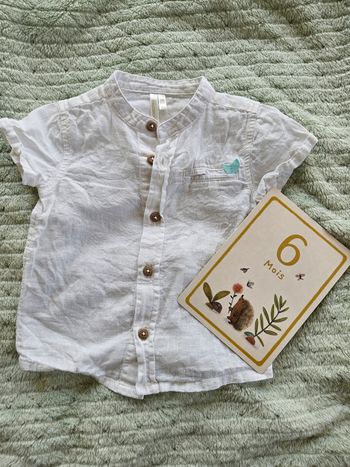 Chemise blanche bébé 6 mois