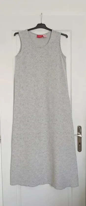 Robe longue grise à fleurs - Liz Claiborne - taille M