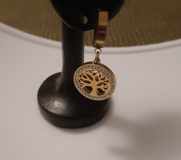 Boucles d'oreilles acier inoxydable plaqué or - photo numéro 5