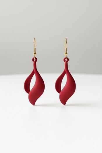 ​🌹💎pièce unique boucle d'oreille vague écarlate