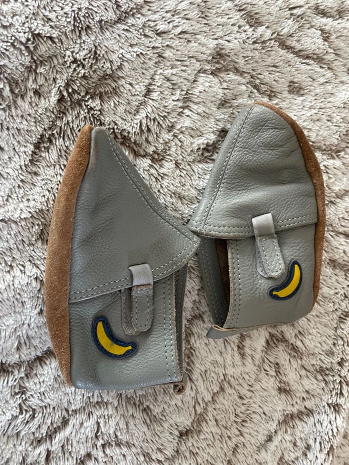 Chaussons cuir intérieur à scratch - photo numéro 3