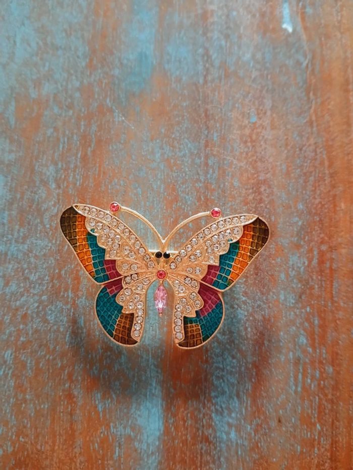 Papillon coloré avec strass - photo numéro 2