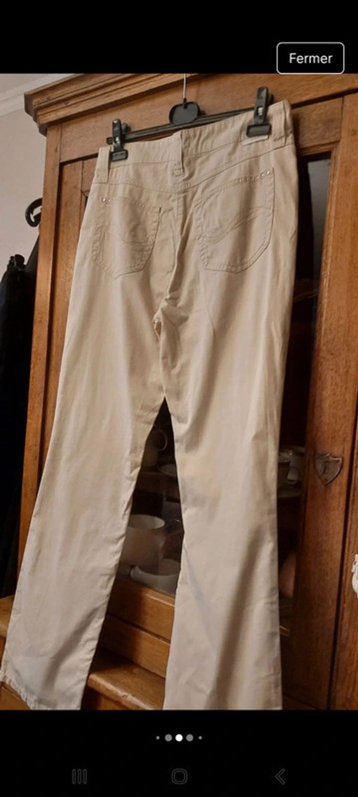 Pantalon femme Mac taille 40 couleur créme - photo numéro 4