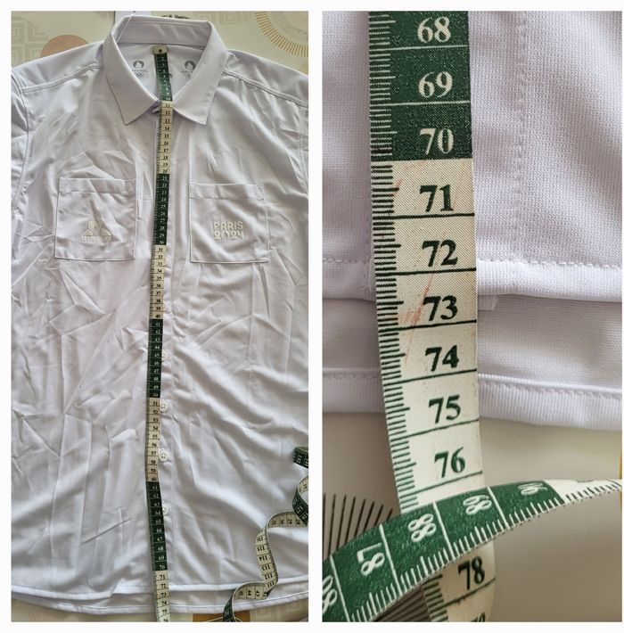 Le Coq Sportif Chemise ML TM/TFr38 - Blanche&Revers Rose- Officielle JO Paris 2024 - photo numéro 8