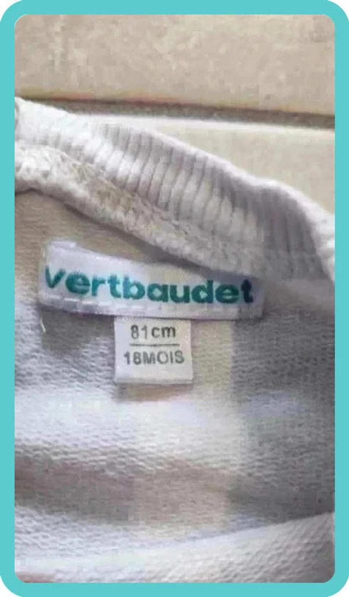 Joli petit sweat blanc étoiles 18 mois vertbaudet - photo numéro 3