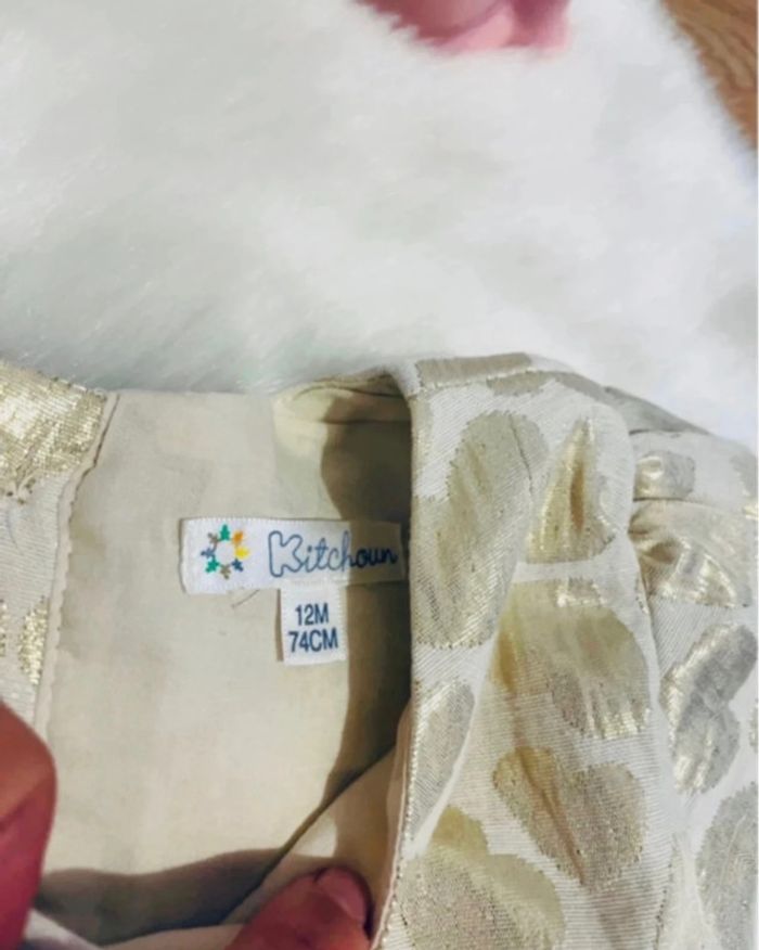 Jolie robe de cérémonie 12mois portee 1 fois - photo numéro 3