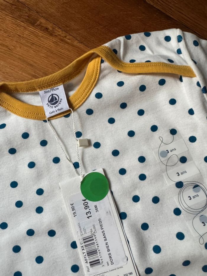 Pyjama neuf avec étiquette à pois fille  36 mois petit bateau - photo numéro 6