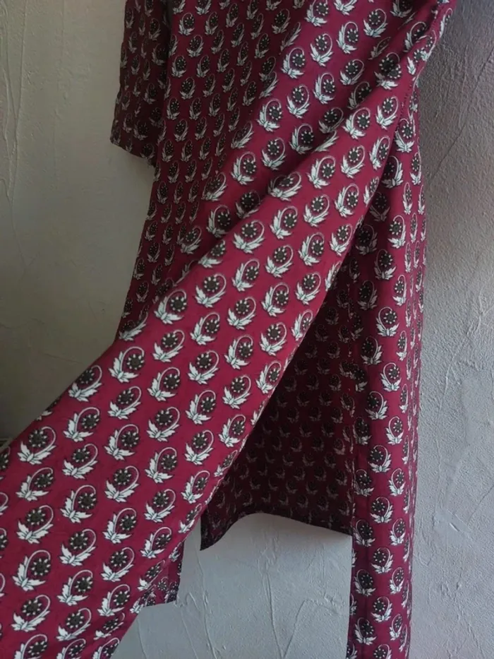 Robe/Tunique mprimée bordeaux - photo numéro 4