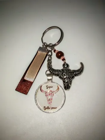 Cadeau belle soeur, porte clé message bijoux de sac " super belle soeur"