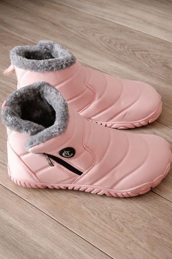 Botte d'hiver femme Mixte doublé chaude imperméable antidérapante rose