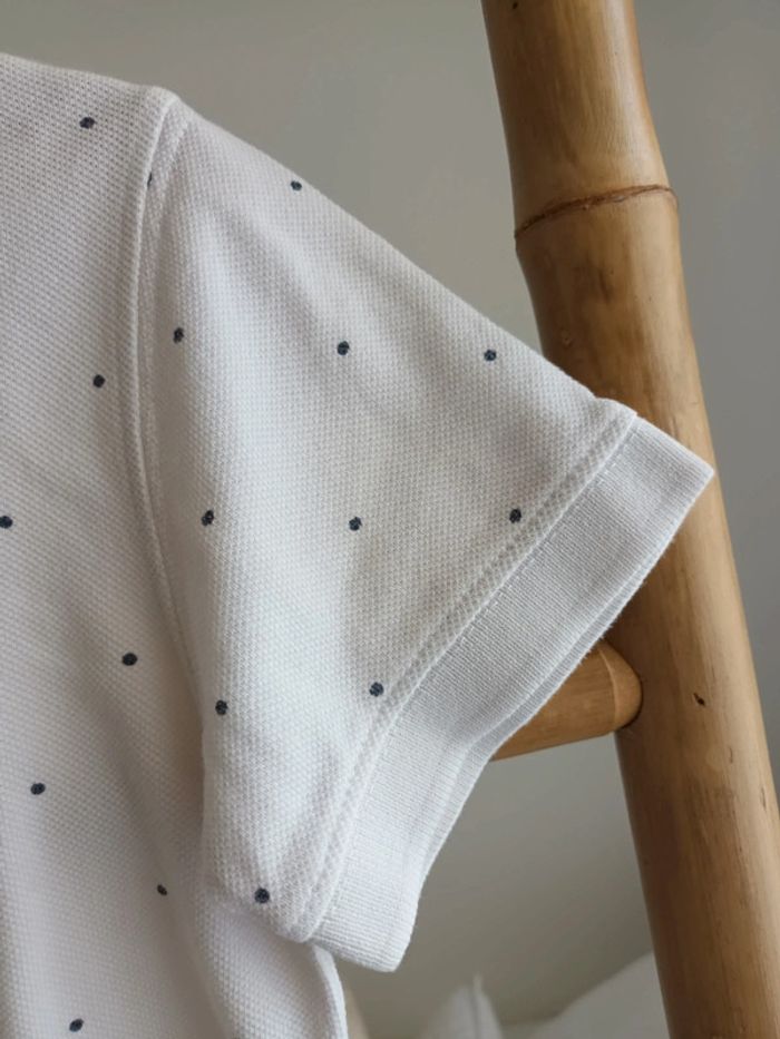 Polo blanc à pois Mango Kids 5/6 ans - photo numéro 4