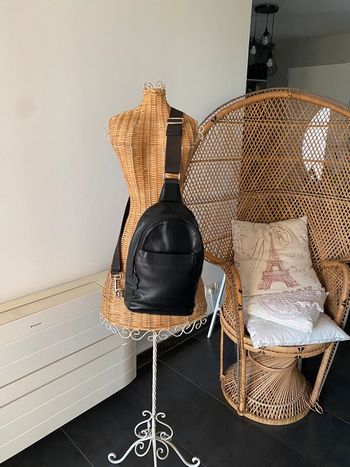 Sac à bandoulière Sacoche Coach en cuir noir