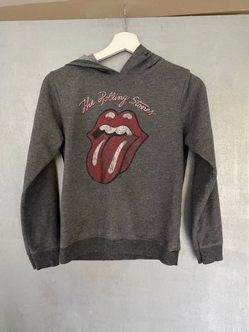 Sweat-shirt à capuche gris avec motif Rolling Stones rouge taille 11 - 12 ans