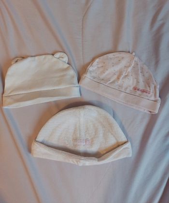 Lot de 3 bonnets fille 1-3 mois