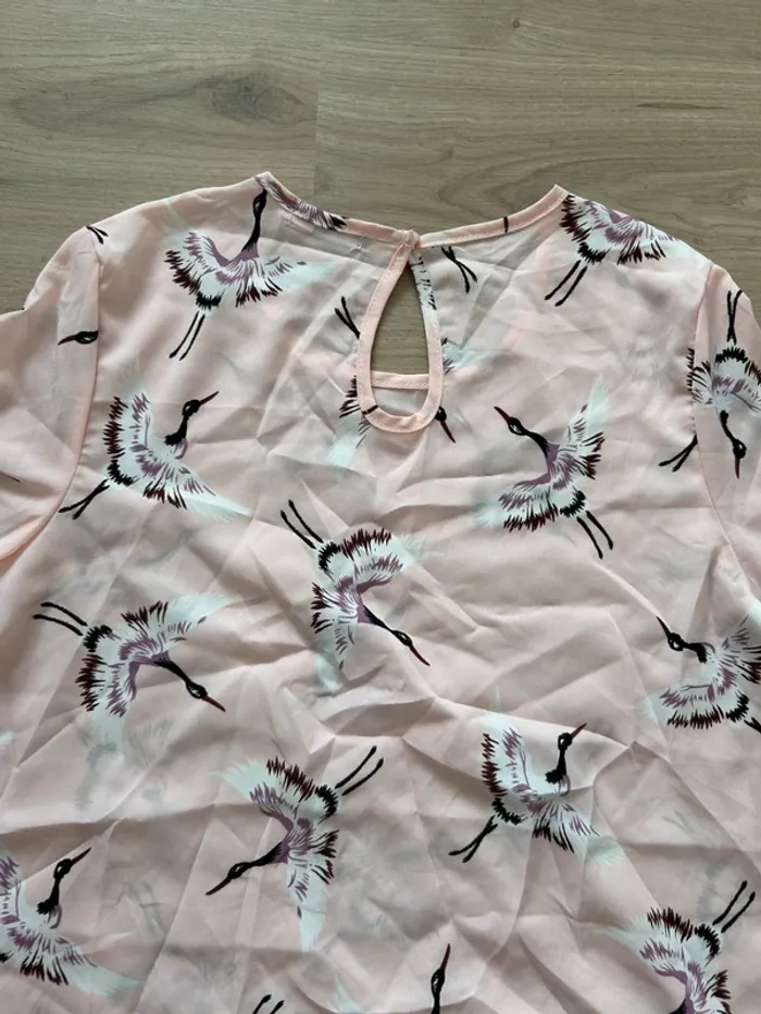 Robe rose motif oiseaux - photo numéro 2