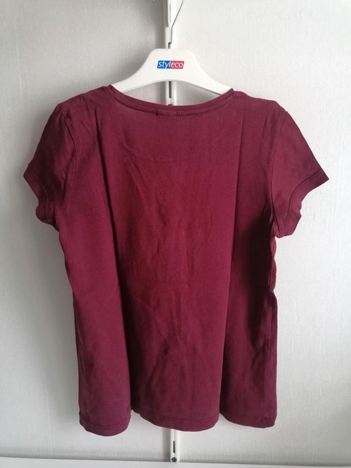 Tee-shirt bordeaux 146.152cm here there - photo numéro 4