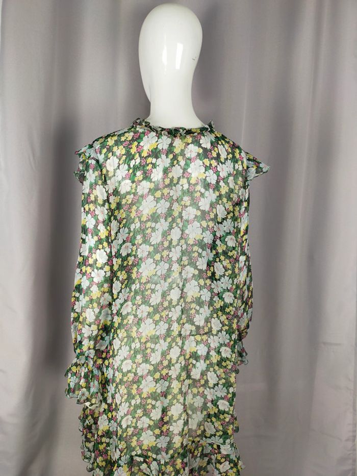 Robe fleurie Maje – Taille 1 – Voile fluide et dorures - photo numéro 16