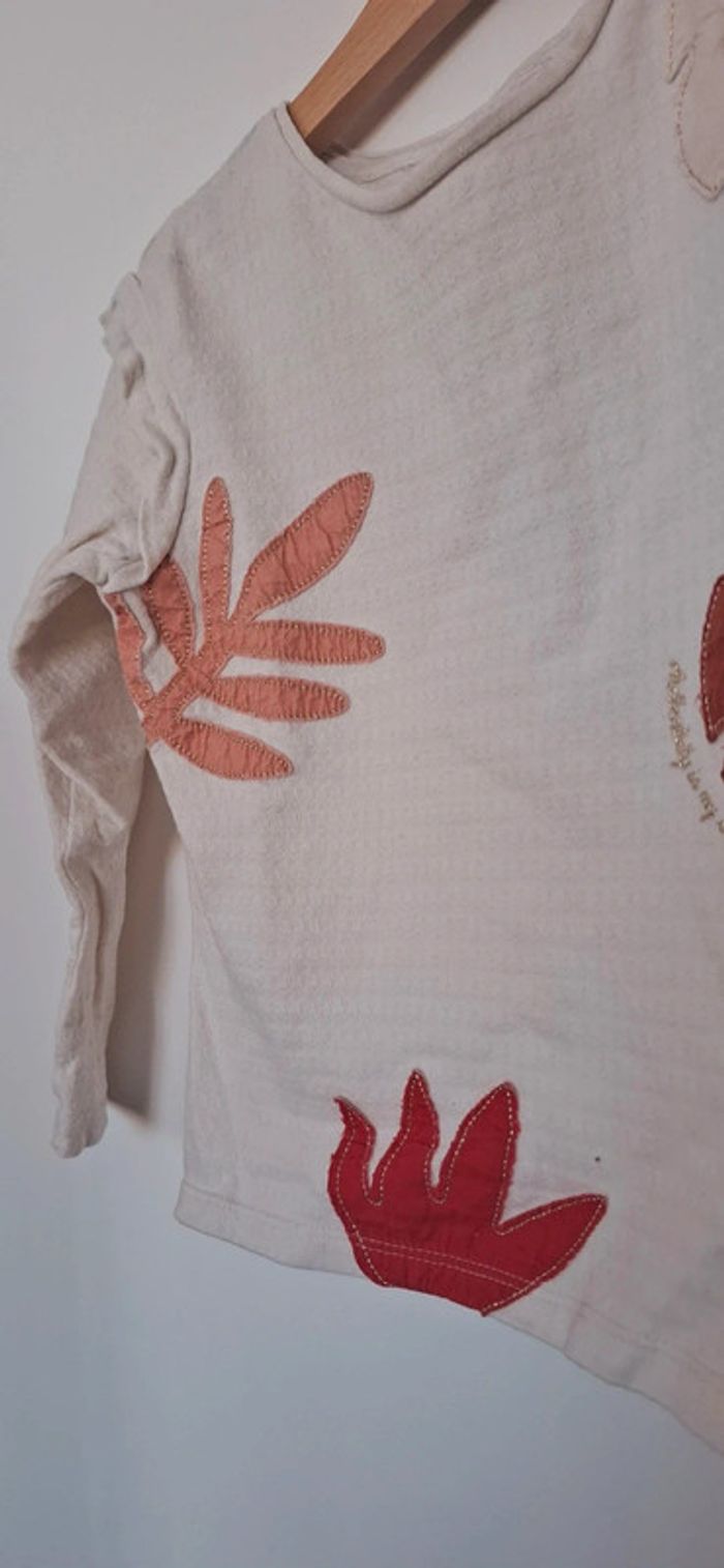👕 T-shirt manches longues beige Tape à l’Œil – Esprit bohème chic ! - photo numéro 2