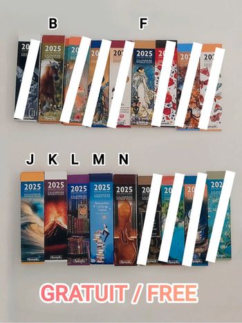 Calendrier Marque-page 2025 / Aquarupella - Gratuit / Free