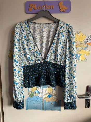 Magnifique blouse à manches longues à fleurs, taille Xs, marque Zara