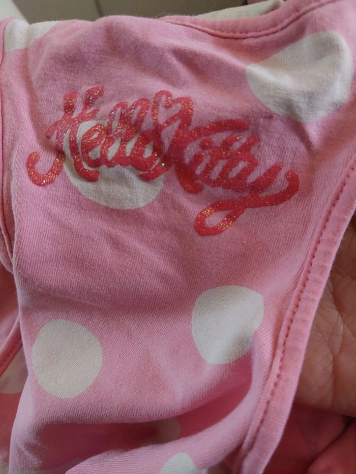 Débardeur Hello Kitty rose à pois blanc taille 4/6 ans - photo numéro 2