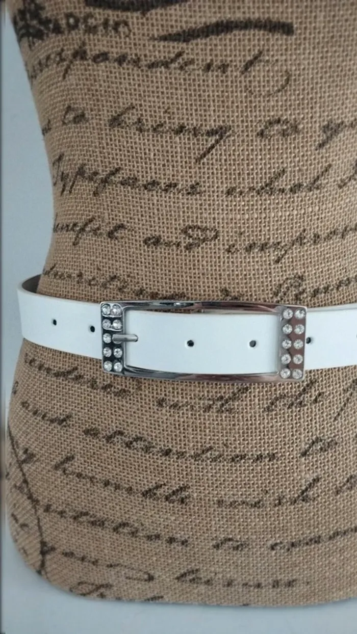 Ceinture blanche argenté 80 cm femme - photo numéro 3