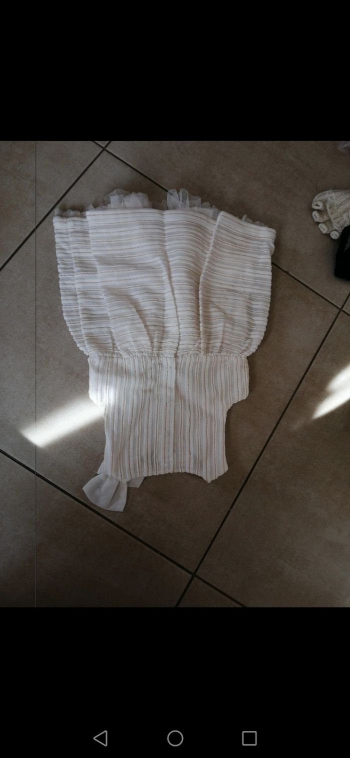 Robe cérémonie ou mariage blanc et doré - photo numéro 2