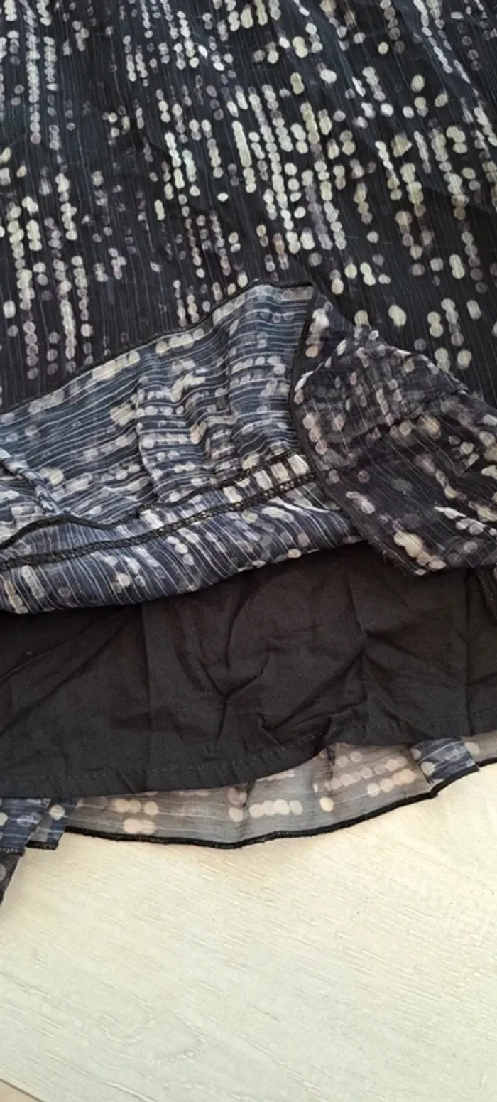 Robe DKNY - 8 ans - pois argenté - fête soirée été- voile doublure - photo numéro 2