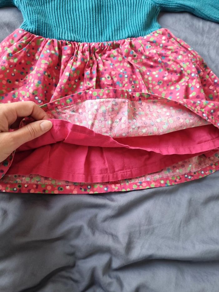 Robe pull bébé 18 mois dpam très bon état rose fuschia bleu - photo numéro 4