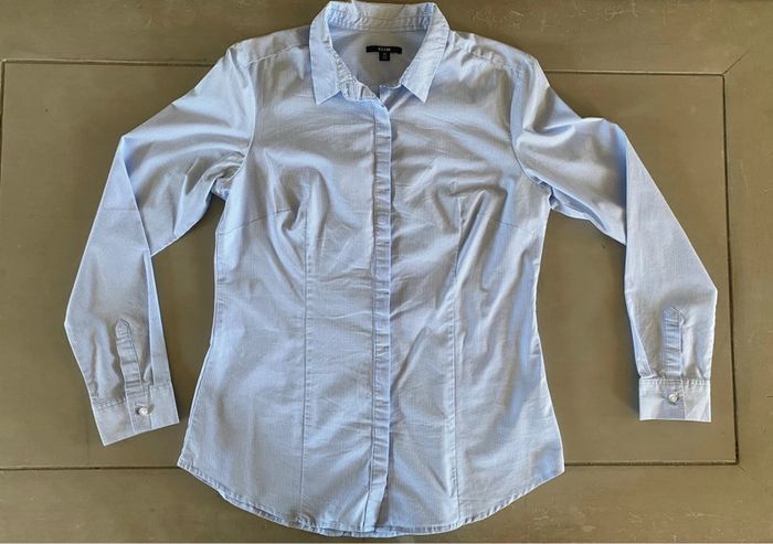 Chemise Kiabi blanche et bleue à rayures taille 40 - photo numéro 7